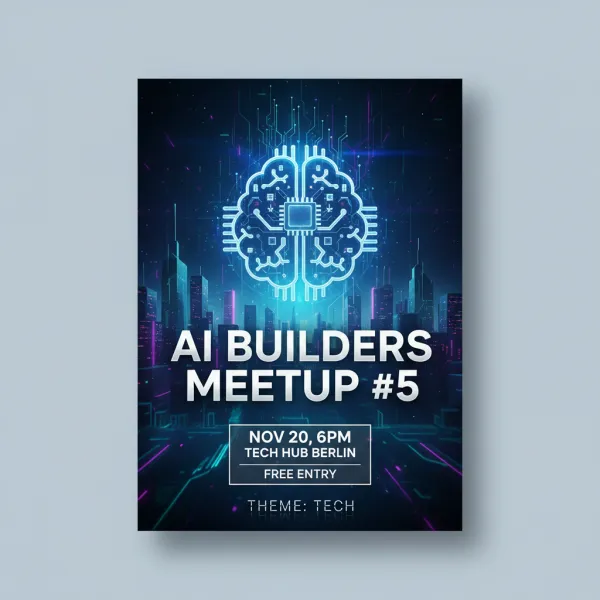 Event poster — made with Crevisto